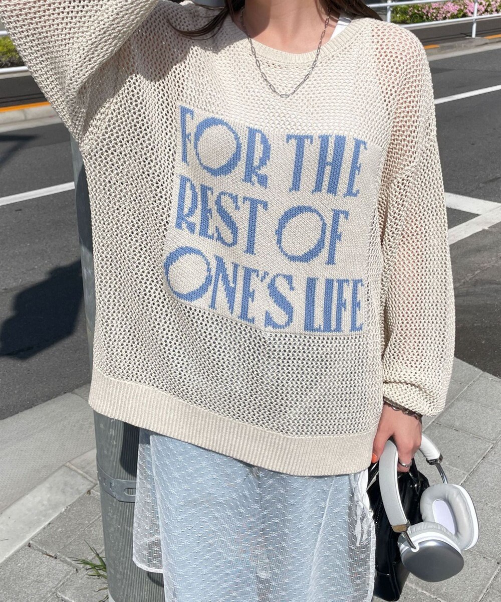 WEGO ジャガードメッシュニットビッグプルオーバー 