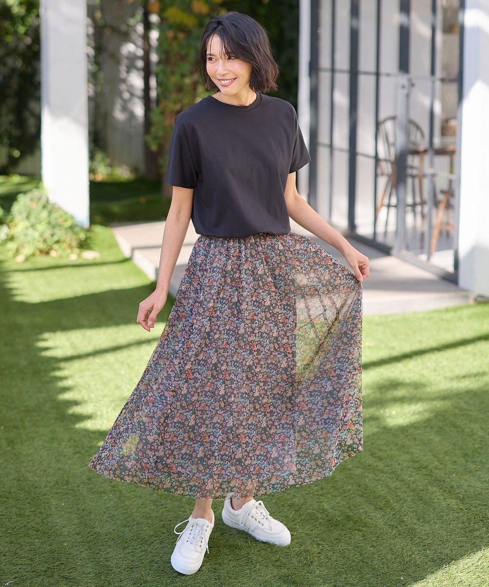 ANY 【ウエストゴム】プリーツチュールスカート 