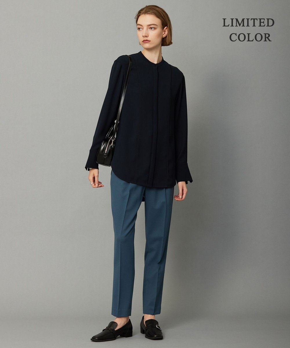 ICB 【WEB限定カラーあり・洗える】 ライトダブルクロス バンドカラーシャツ 