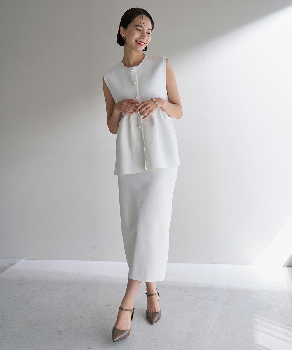 UNFILO ポリエステルフォルム Ｉラインスカート 