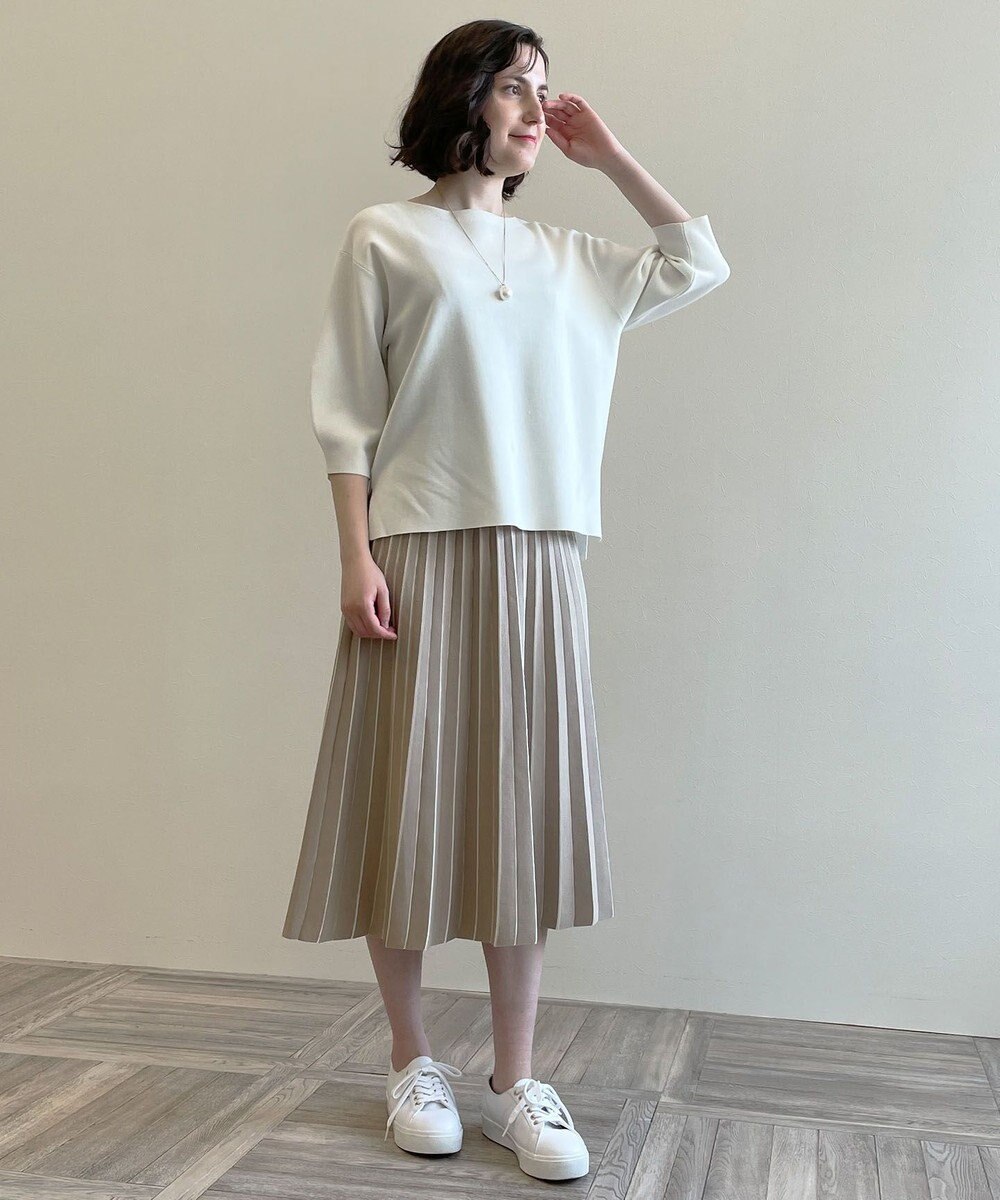 自由区 【洗える/マルチWAY】コットンアセテートニットセットアップ 