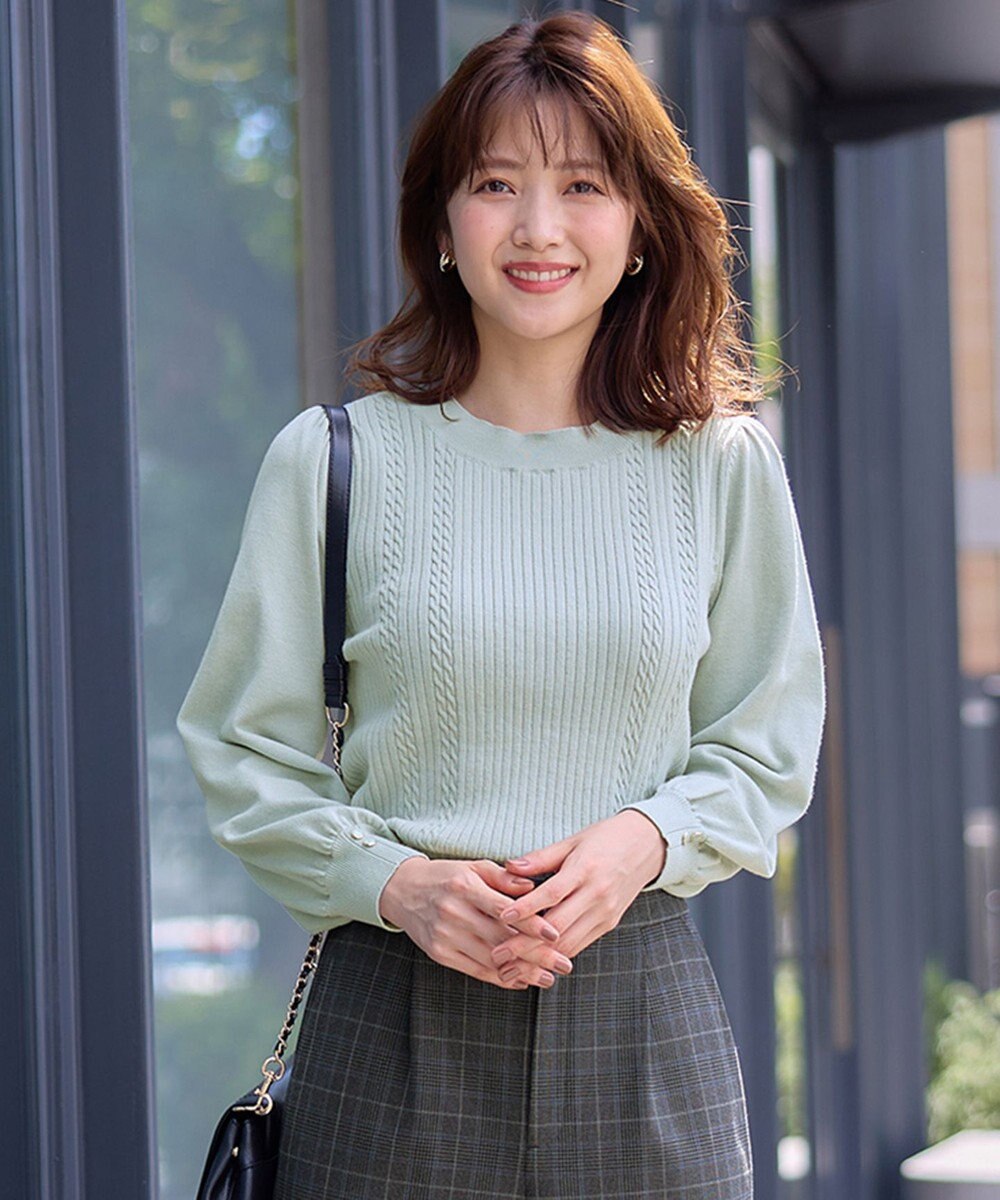 ANY SIS 【CICA加工】ケーブルポイント ニット 