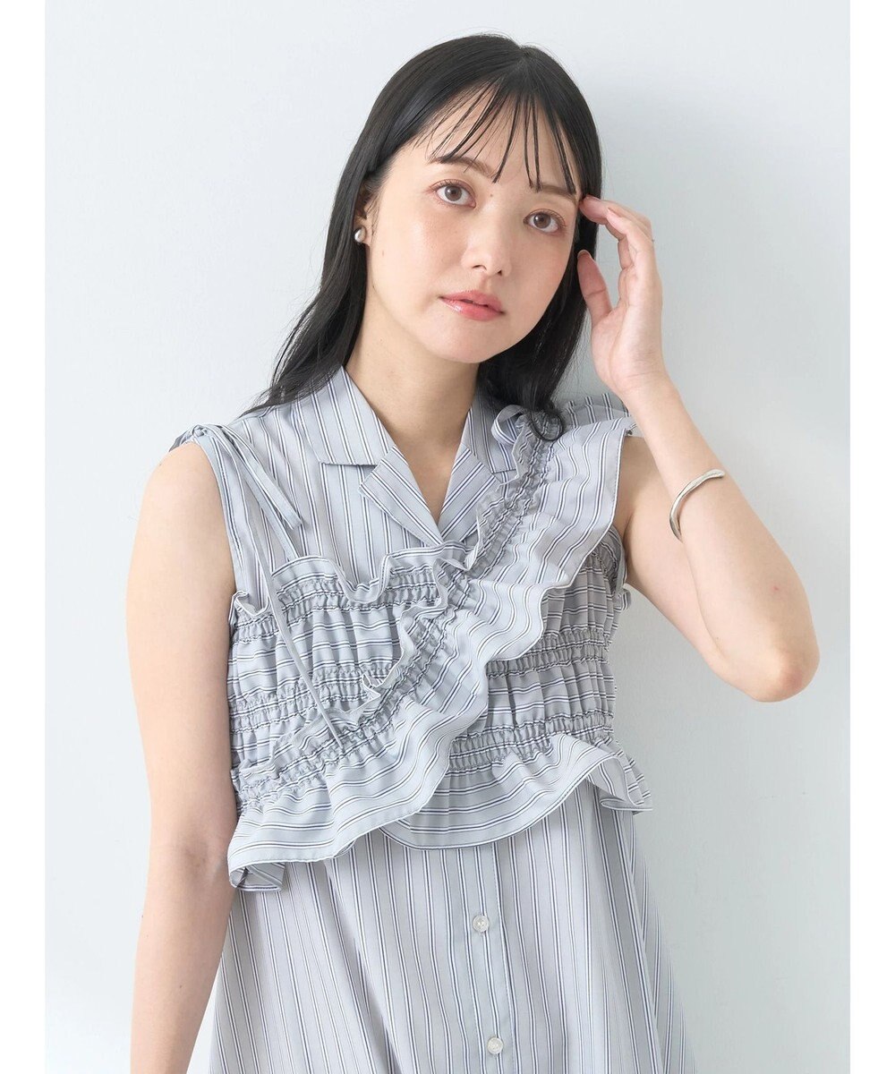 earth music&ecology ＳＥＴ２点シャーリングビスチェ×シャツワンピース 