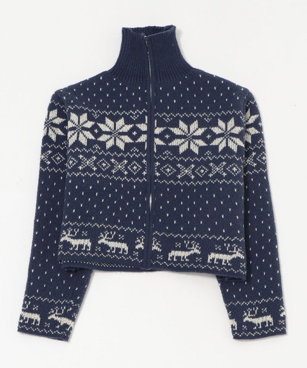 WEGO ユキガラダブルジップカーデ 