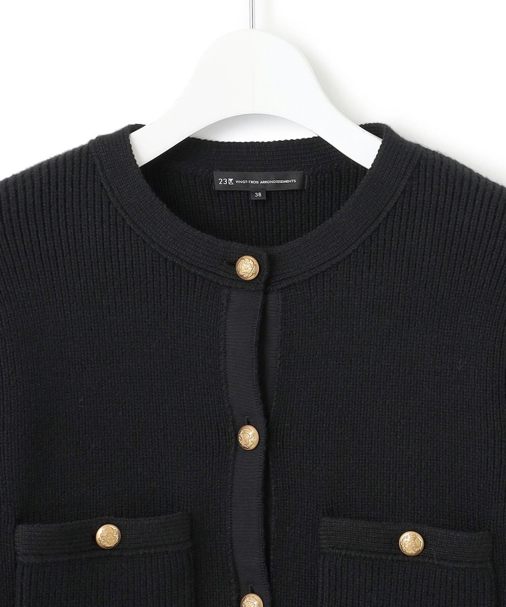 23区 【洗える】コットンリリー ニットジャケット 