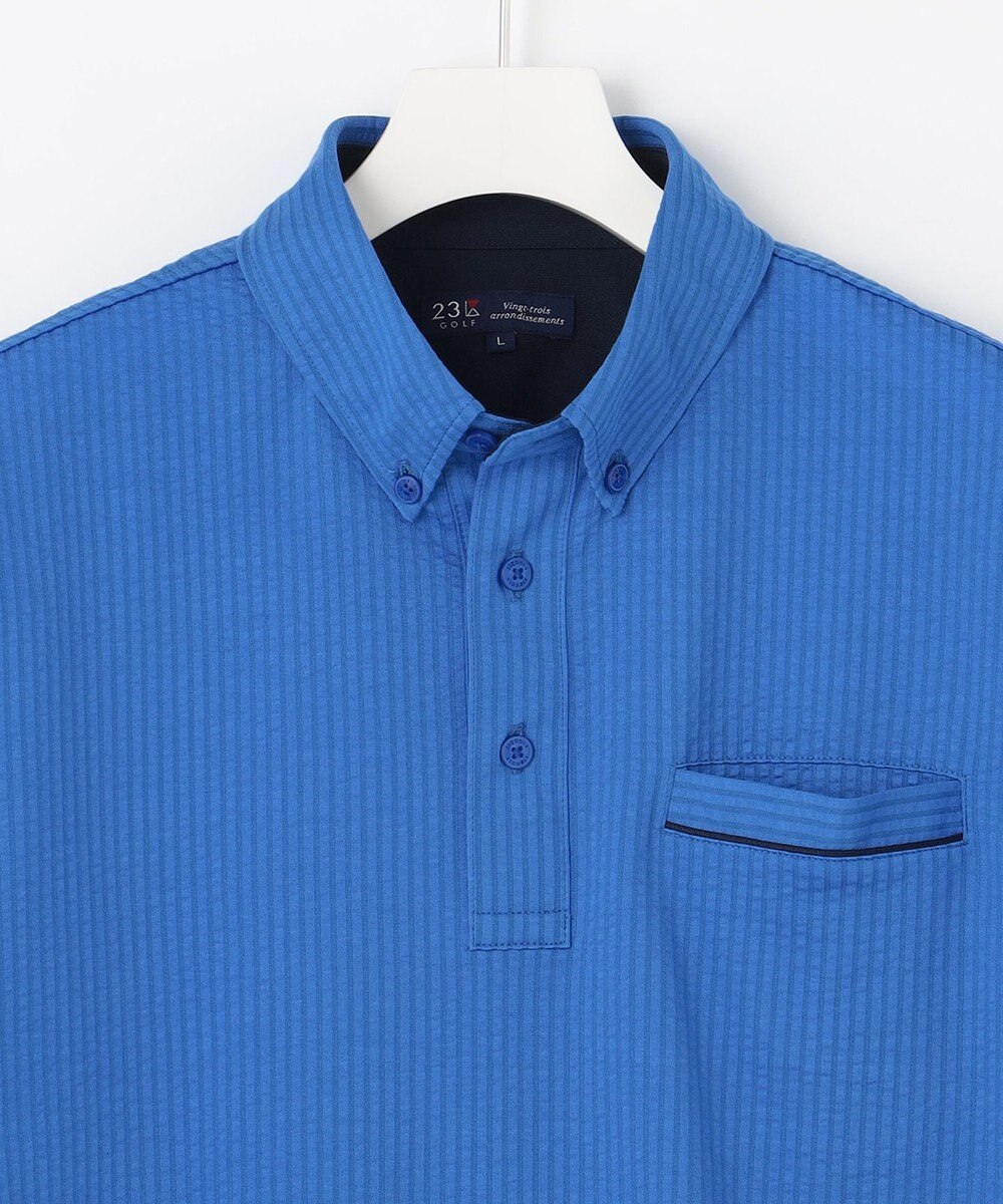 23区GOLF 【MEN】【吸水速乾・UVケア】ストレッチサッカー半袖シャツ 