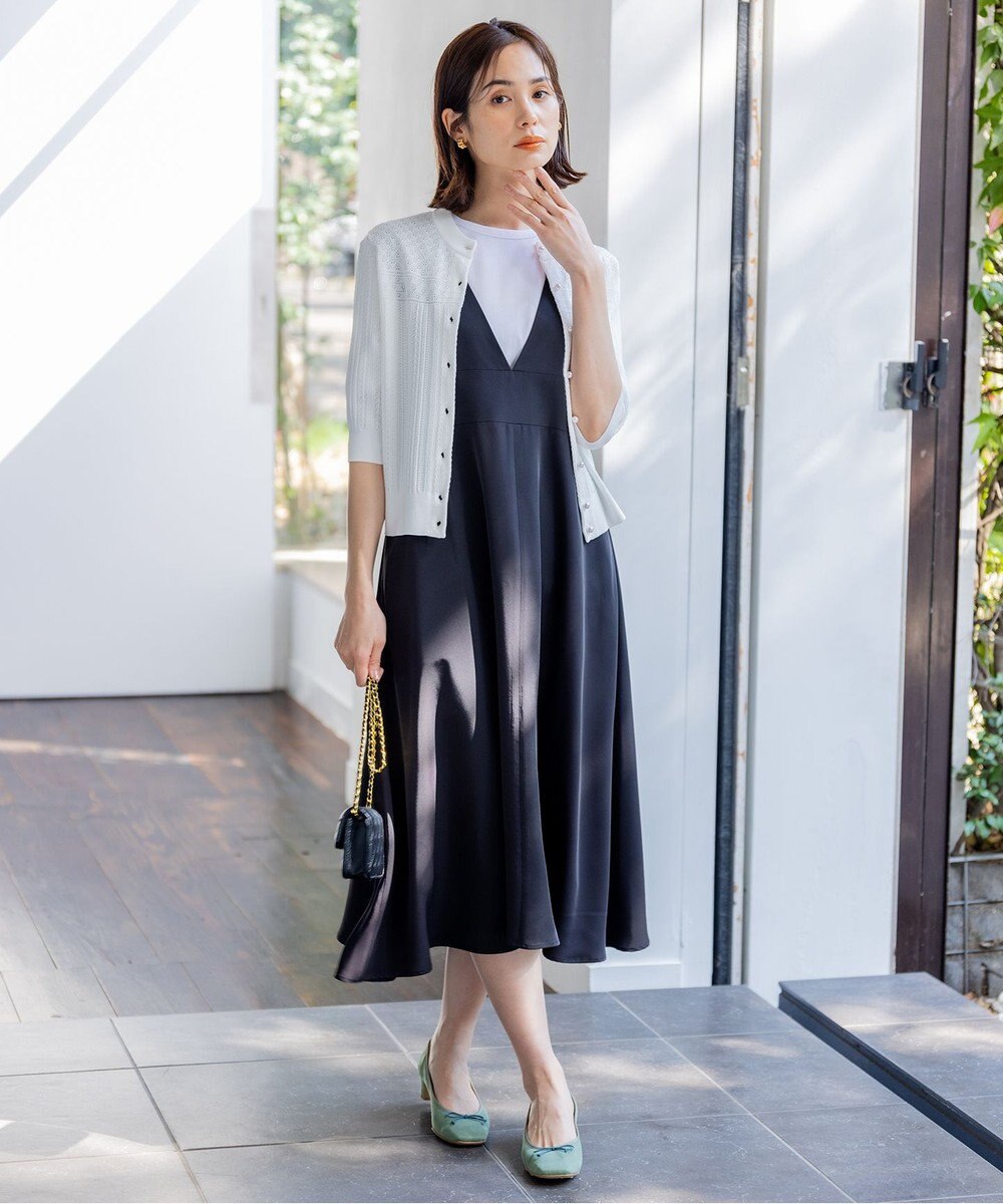 組曲 【前後着用可】MINAレーシーニット カーディガン 