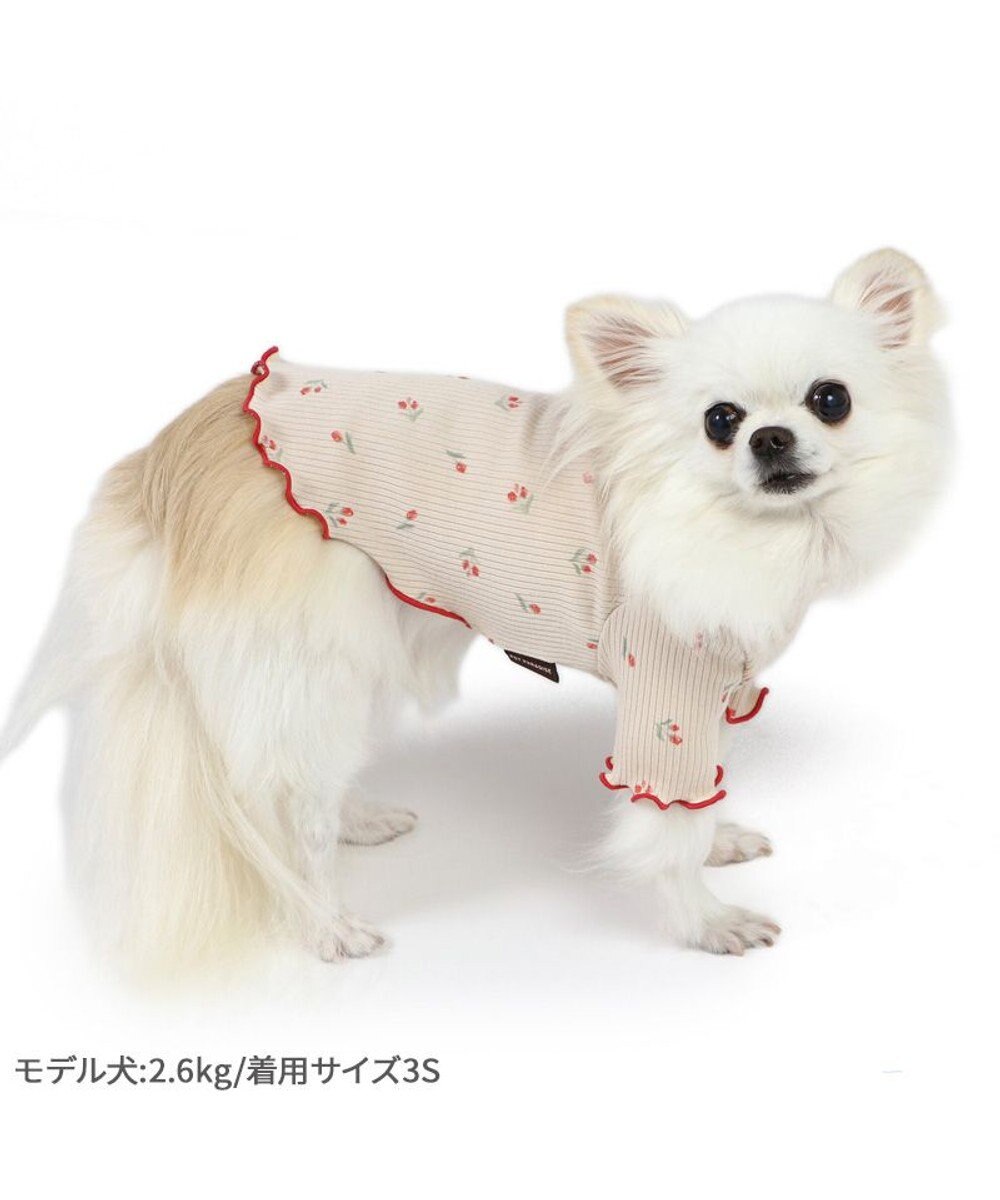 PET PARADISE ペットパラダイス お花のびのび リブ Tシャツ  小型犬 