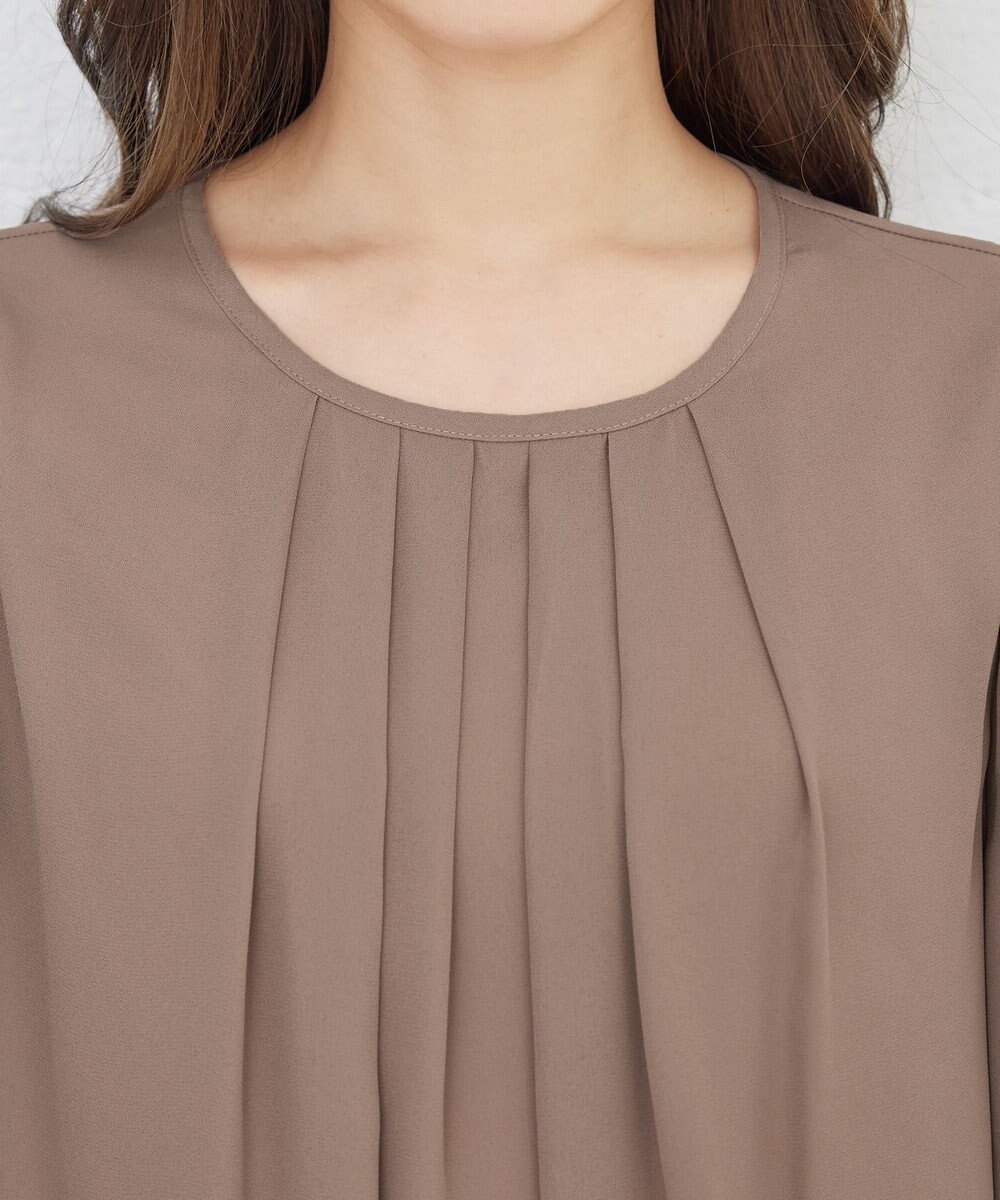 Tiaclasse 【洗える】レイヤードスリーブシフォンチュニック 