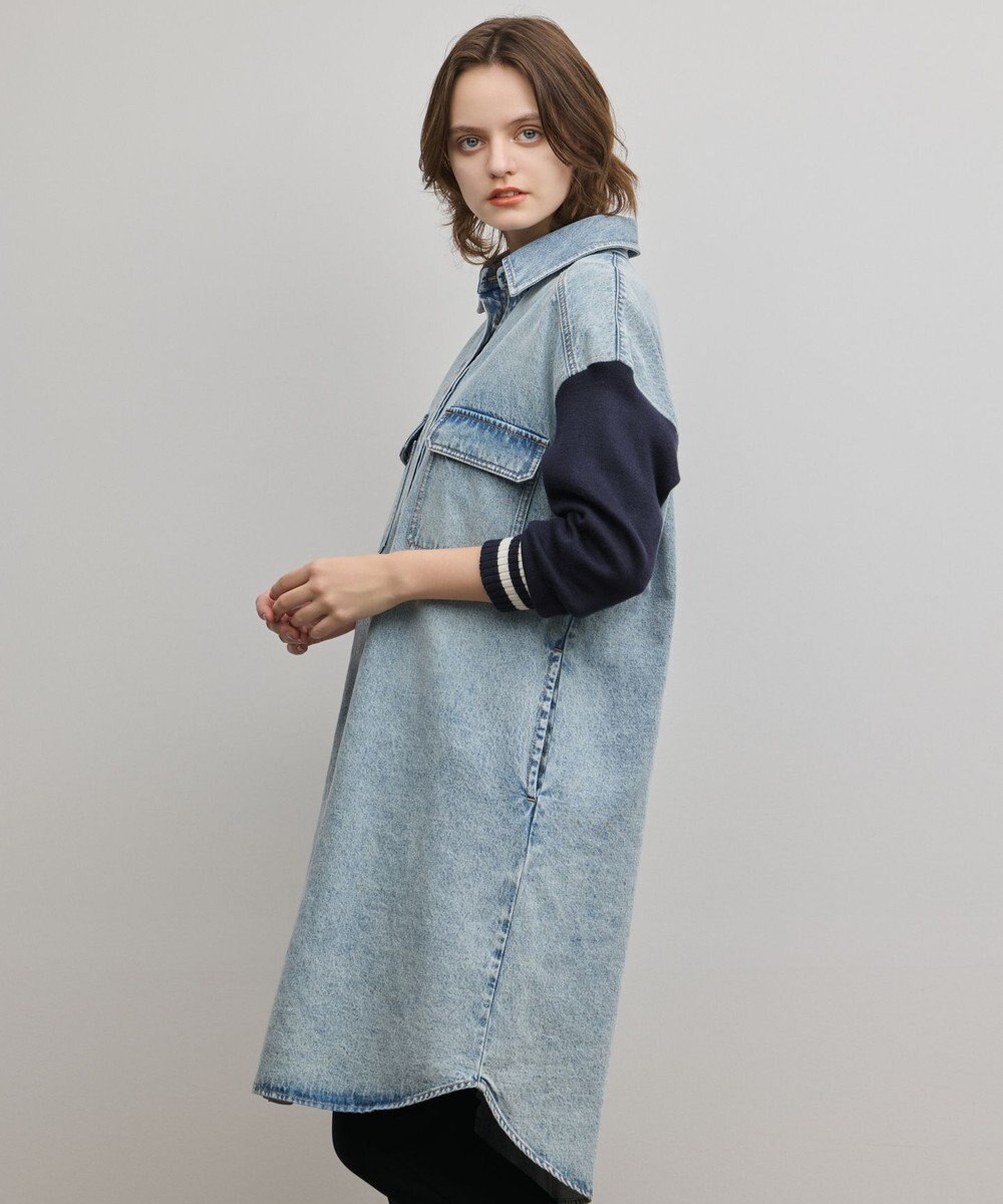 GRACE CONTINENTAL ニットスリーブデニムワンピース 