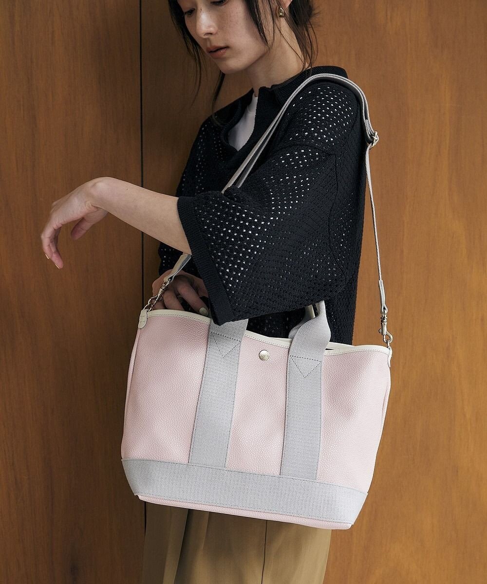 TOPKAPI 【Breath TOPKAPI】スコッチグレイン ネオレザー トート バッグ ショルダー付き M 