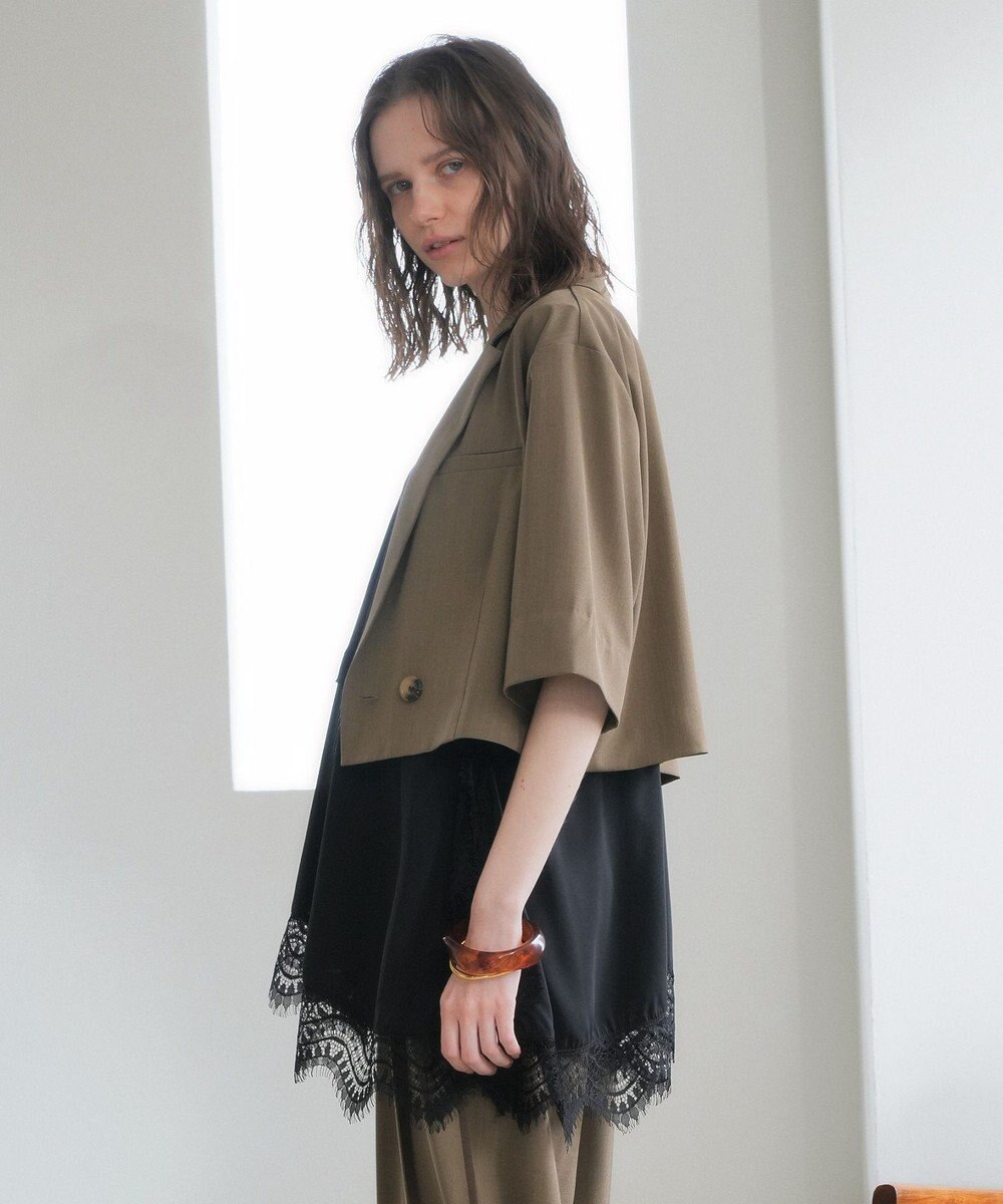 YECCA VECCA ハーフスリーブクロップドジャケット 