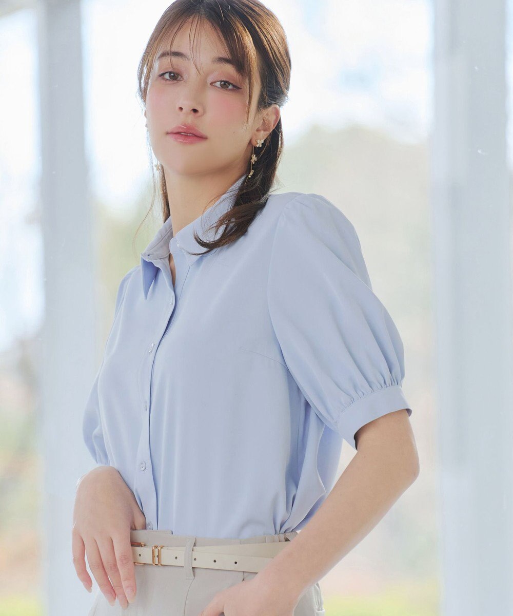 Tiaclasse L 【新色追加】パフスリーブシャツブラウス 