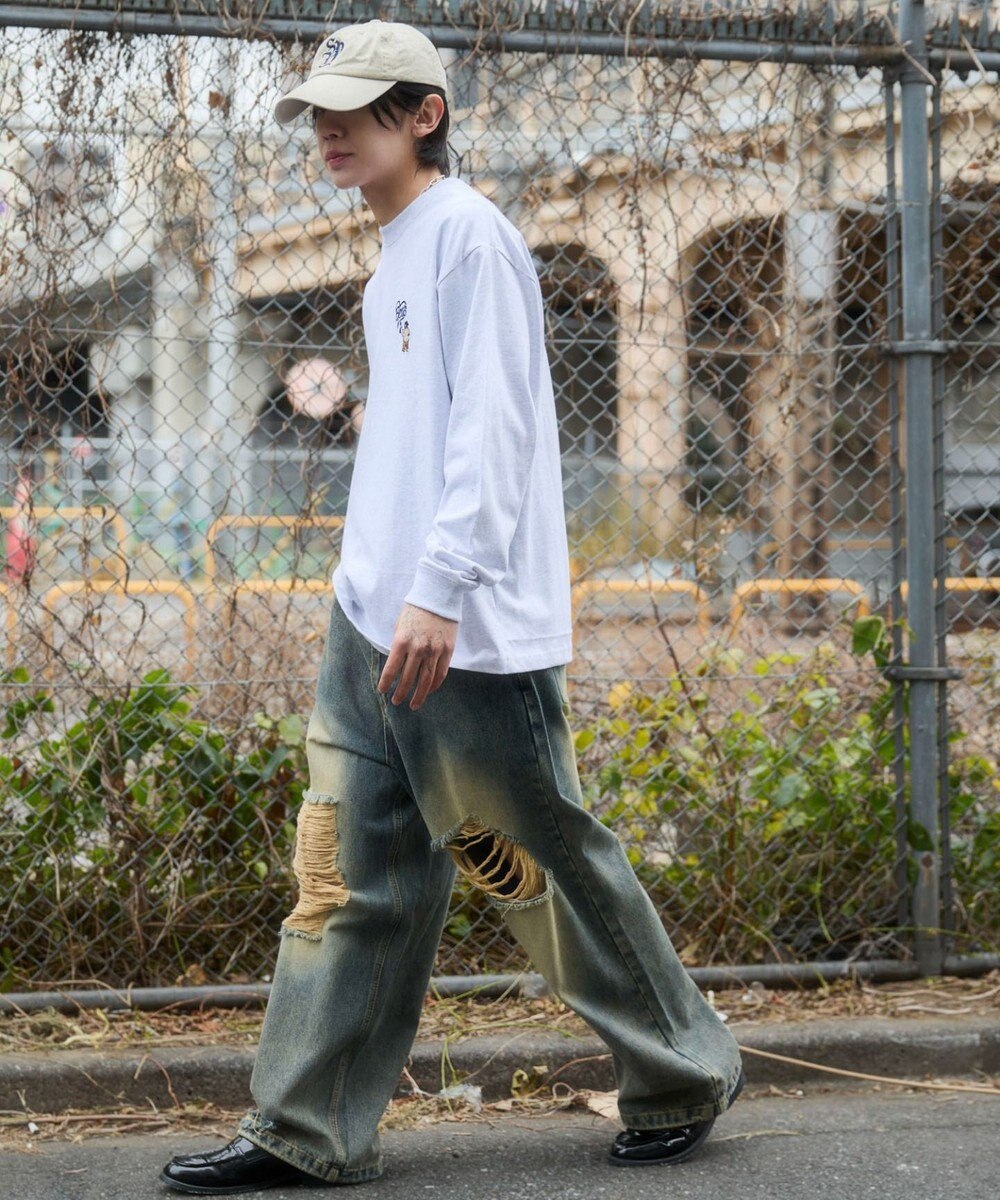 WEGO 【ユニセックス着用ITEM/MLサイズ展開】別注BENDAVISハートワンポイント刺繍T（LS） 