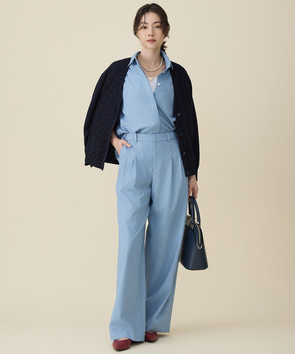 自由区 L 【セットアップ対応】ソフトリネンダンガリーワイド パンツ 