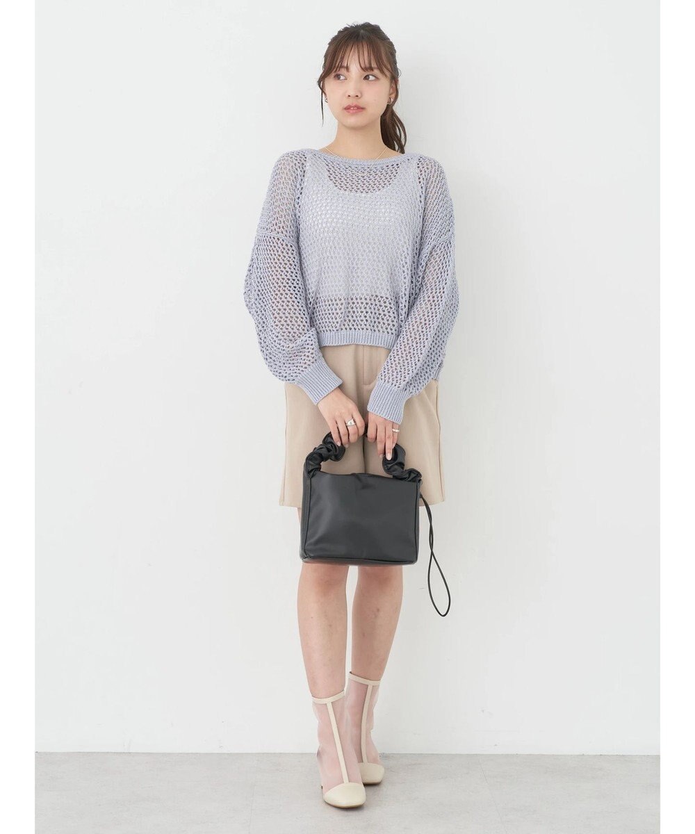 earth music&ecology スパンコールショートゆるニット 