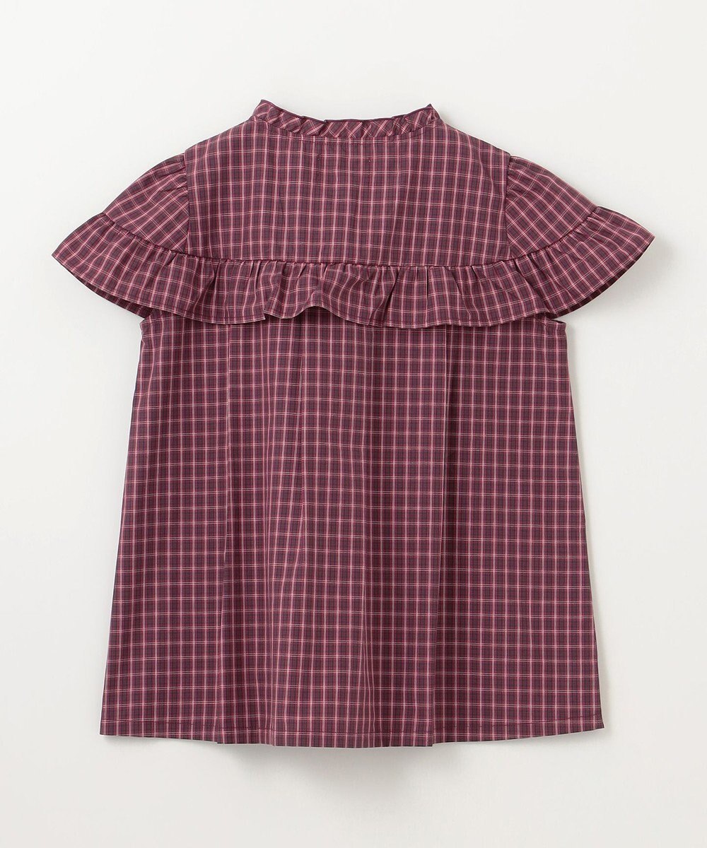 組曲 KIDS 【150-160㎝】チェックラッフル ブラウス 