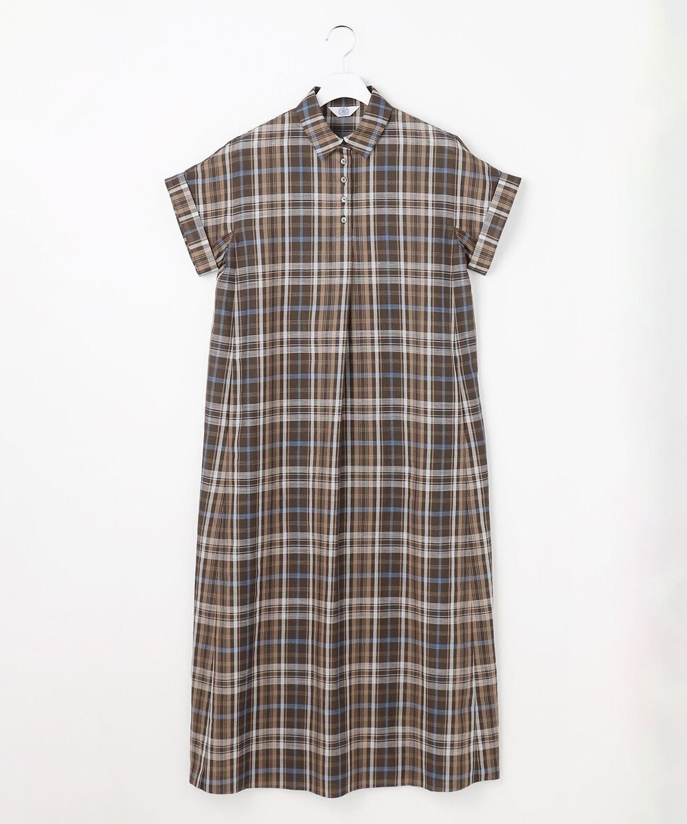 J.PRESS LADIES S コットンリネン Light マドラスチェック シャツ ワンピース 