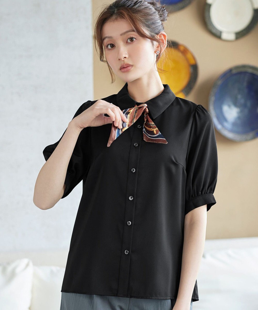 Tiaclasse L 【新色追加】パフスリーブシャツブラウス 