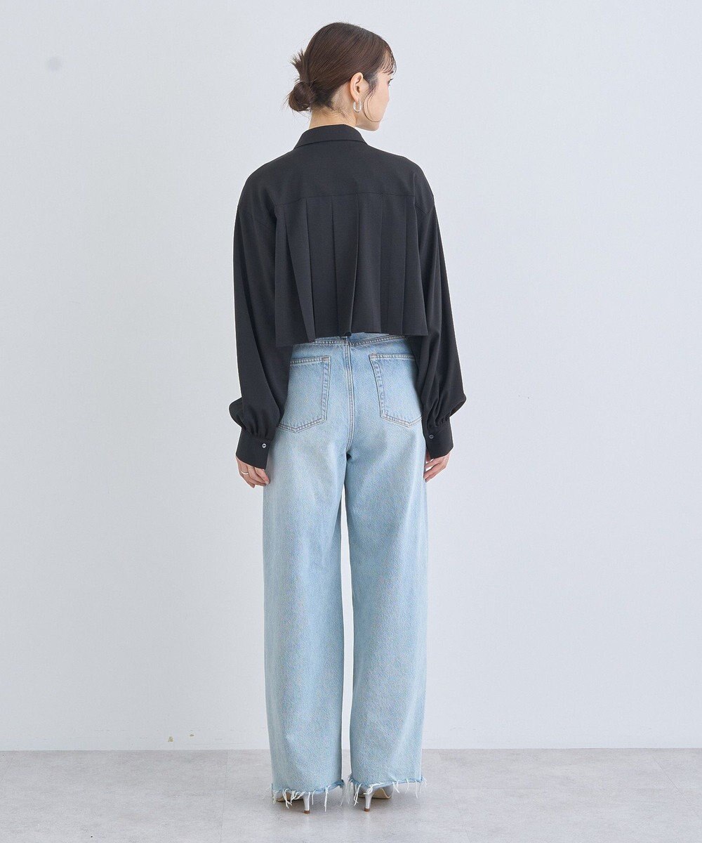 earth music&ecology タックプリーツショートシャツ 