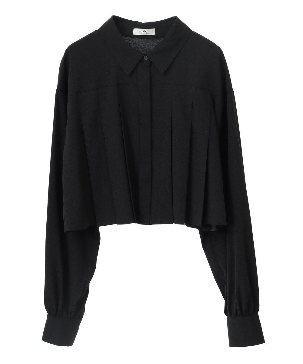 earth music&ecology タックプリーツショートシャツ 