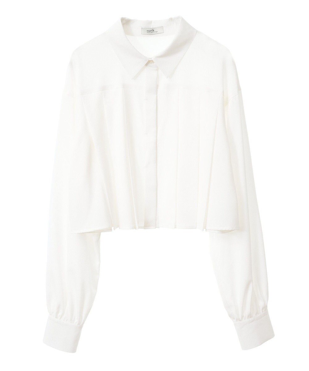 earth music&ecology タックプリーツショートシャツ 