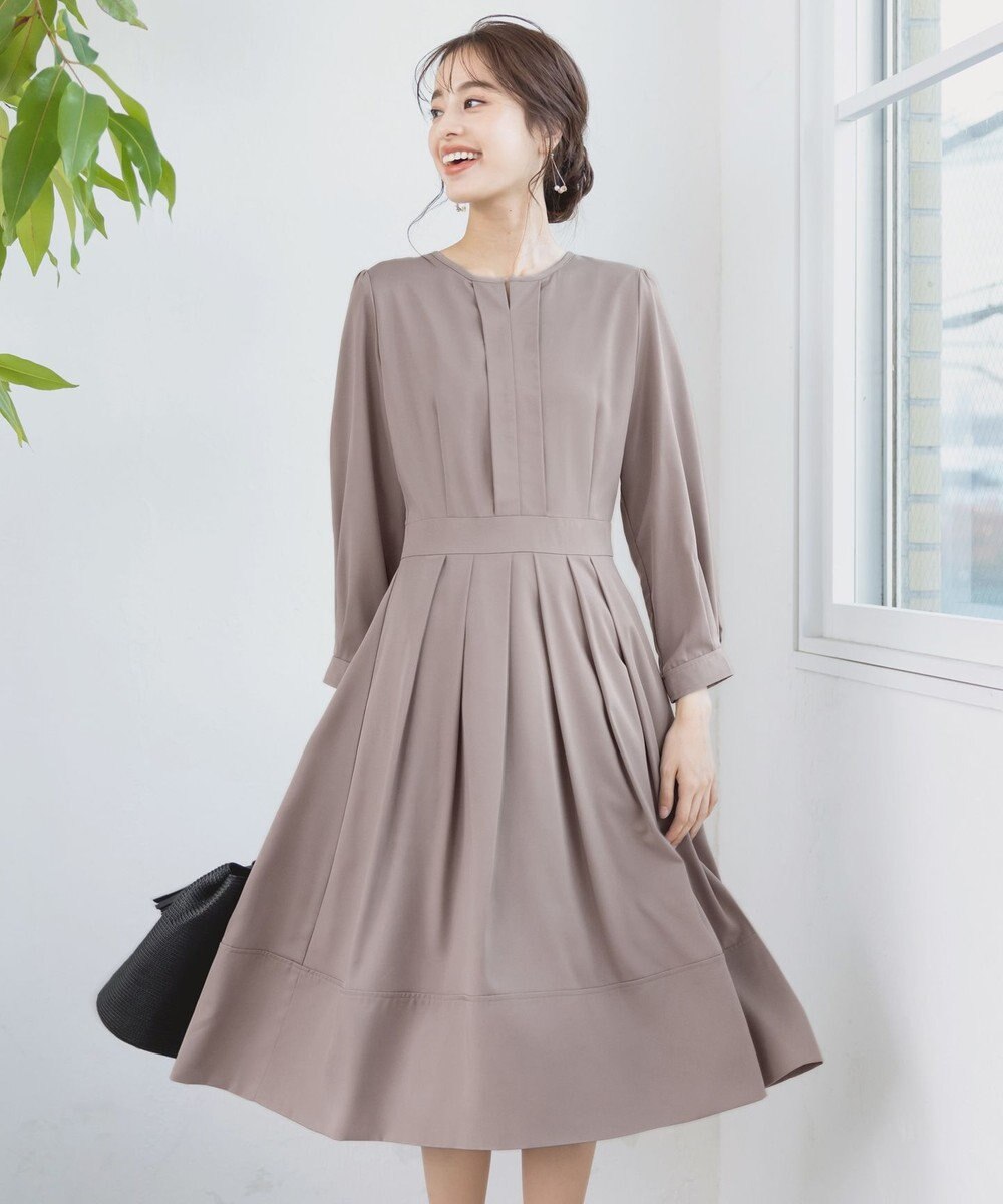 Tiaclasse L 【セレモニー・XSサイズ(5号)追加・新色追加・洗える】キーネックフレアワンピース 