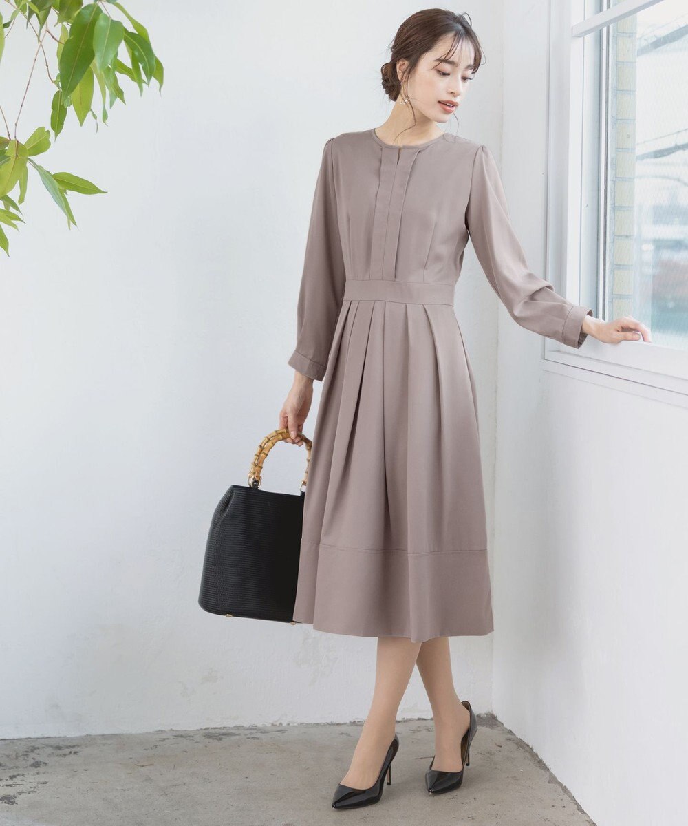 Tiaclasse L 【セレモニー・XSサイズ(5号)追加・新色追加・洗える】キーネックフレアワンピース 