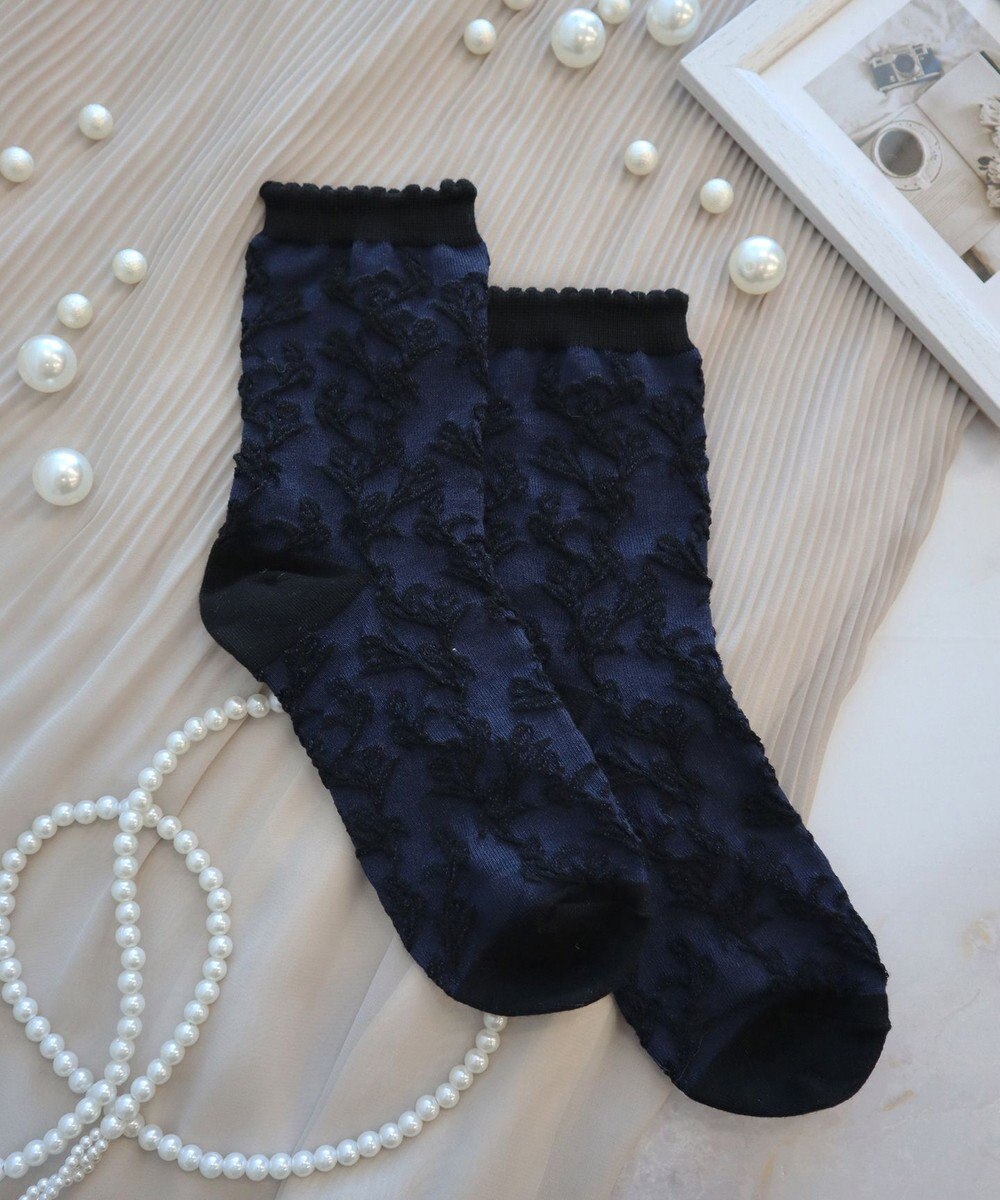 Tiaclasse ジャガードフリルソックス 