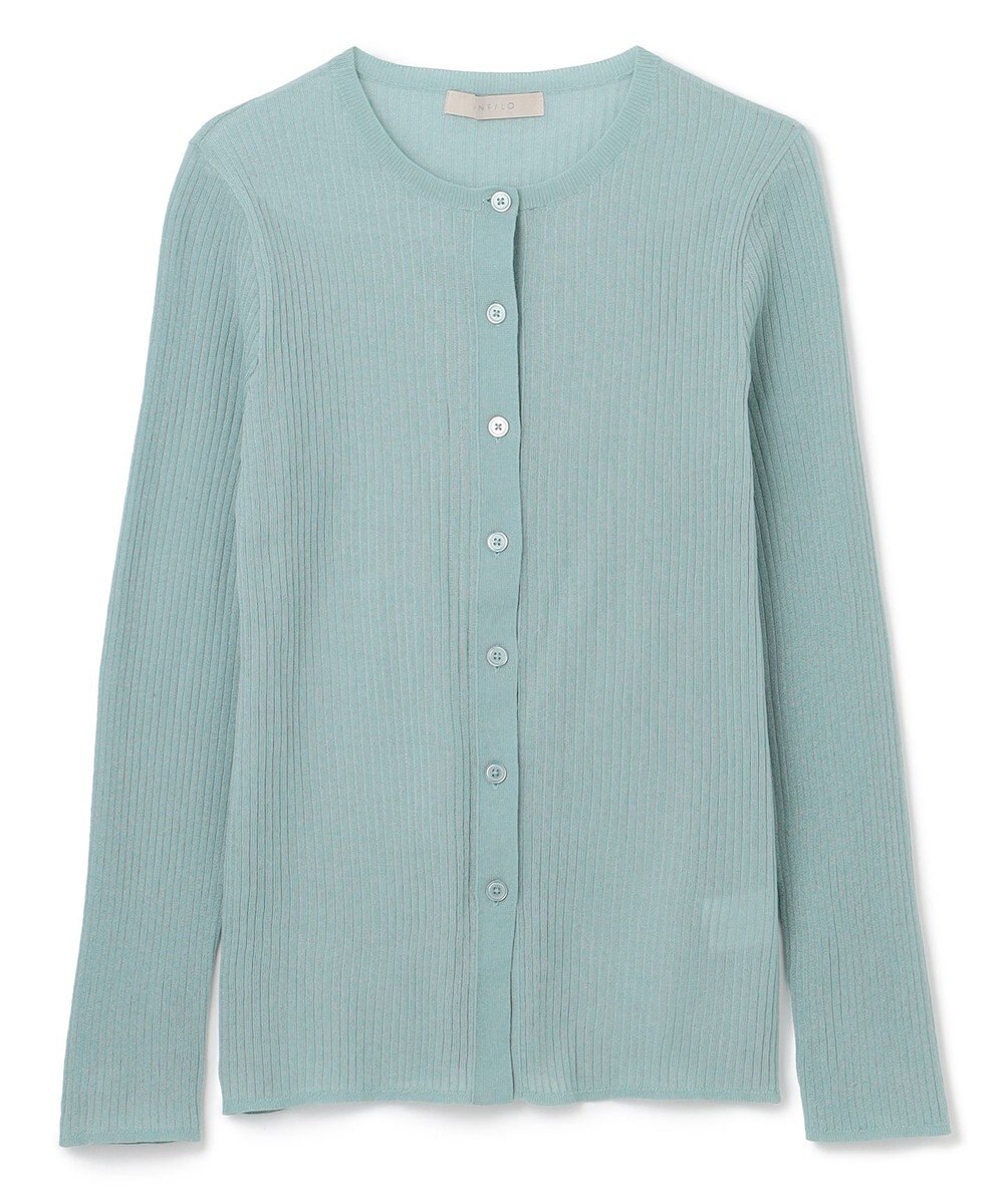 UNFILO シアーリブ ニットカーディガン 