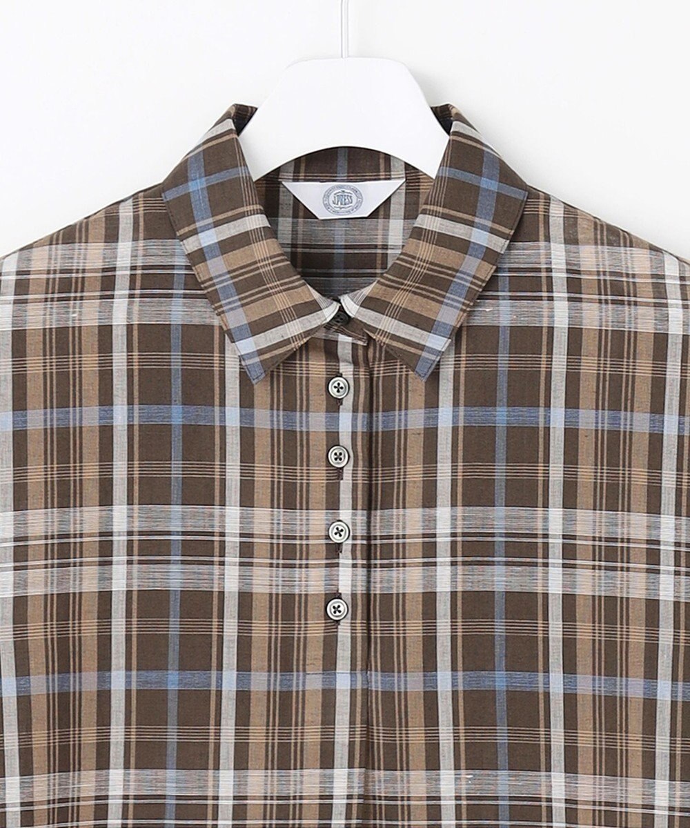J.PRESS LADIES S コットンリネン Light マドラスチェック シャツ ワンピース 