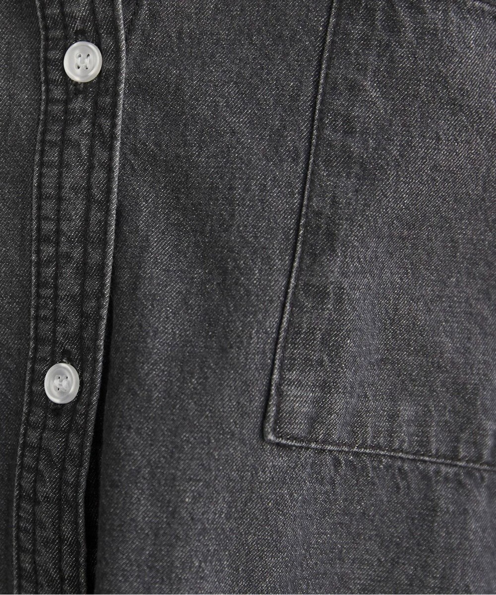 WEGO 【ANGIE VINTAGE】オーバーサイズ バンドカラー デニムシャツ 