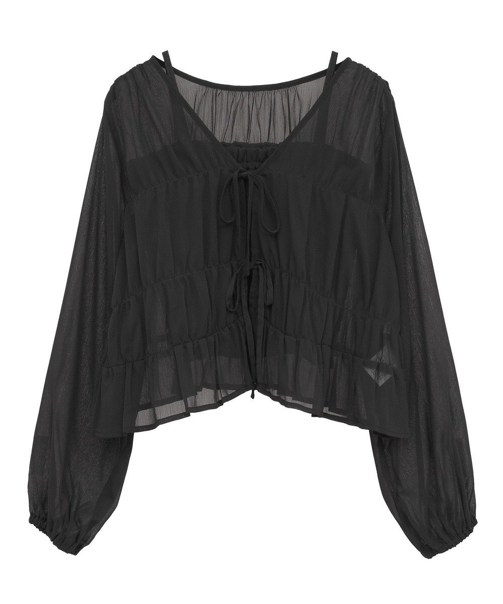 earth music&ecology ＳＥＴ２点シアーシャーリングブラウス＋インナー 