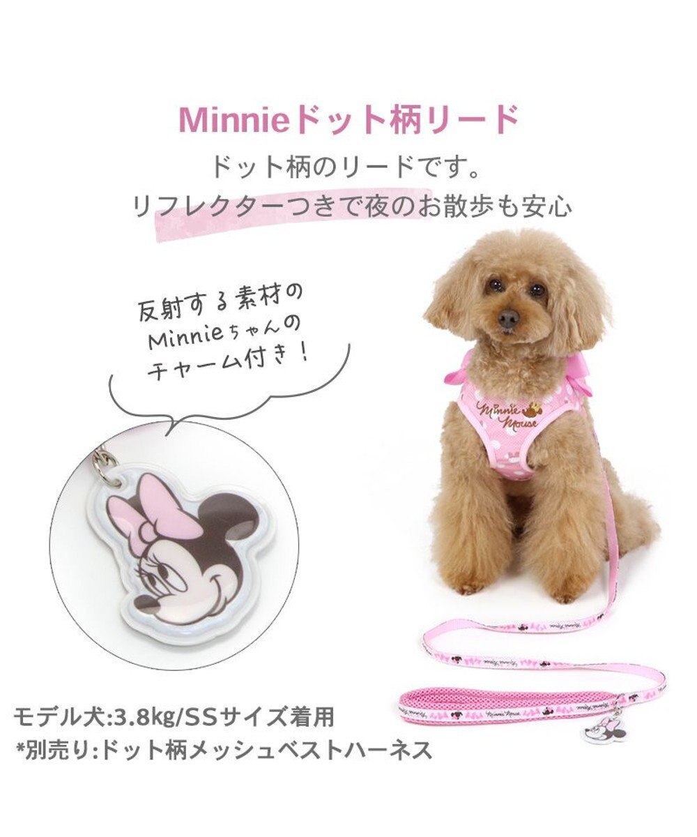 PET PARADISE ディズニー ミニーマウス ピンク ドット リード  【４Ｓ~３Ｓ】 