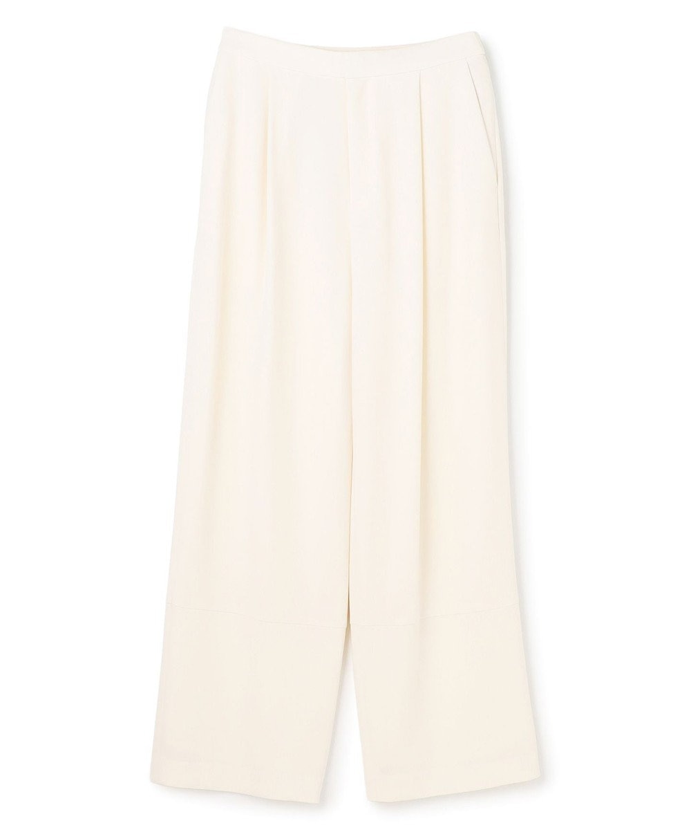 BEIGE， GYPSUM / シルキータッチ セミワイドタックパンツ 