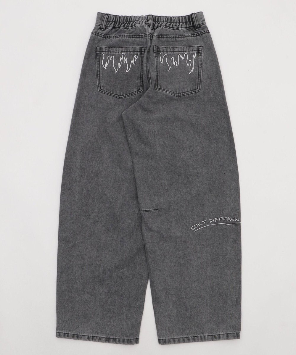 WEGO 刺繍ロゴバレルレッグパンツ 