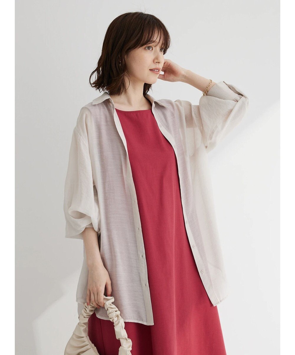 Green Parks 綿麻混ノースリーブワンピース 