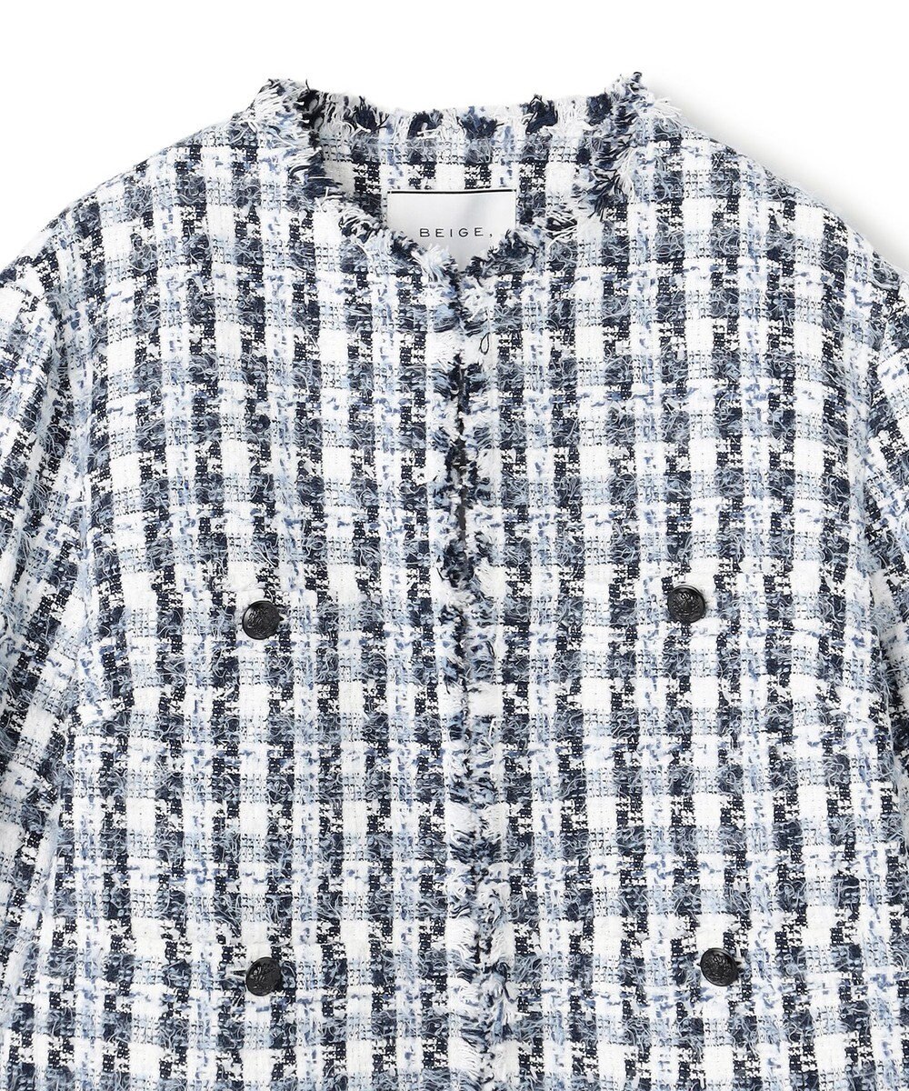 BEIGE， BERYL / ファンシーツイードノーカラージャケット 