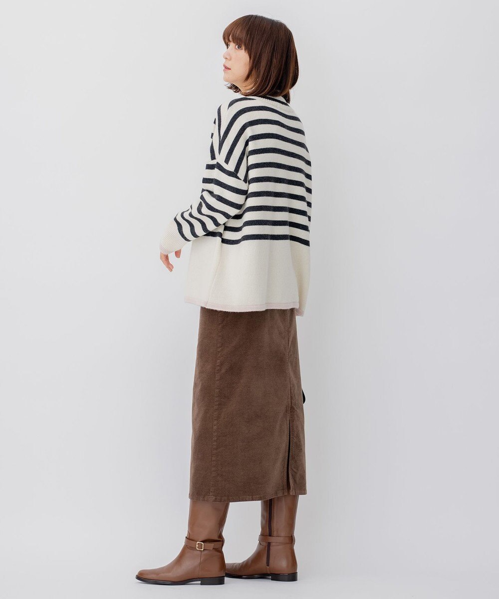 23区 【洗える】23区DENIM ベルベットストレッチ Aライン スカート 