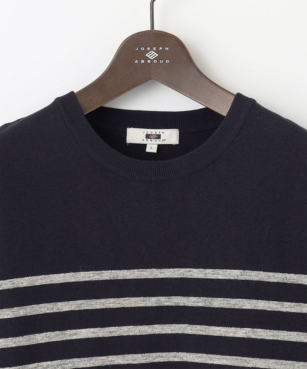 JOSEPH ABBOUD 【清涼感/ストレッチ/洗える】クールスキン ボーダーT ニット 