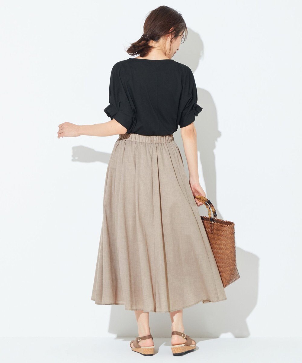 ANY 【ウエストゴム】シャンブレーライク スカート 