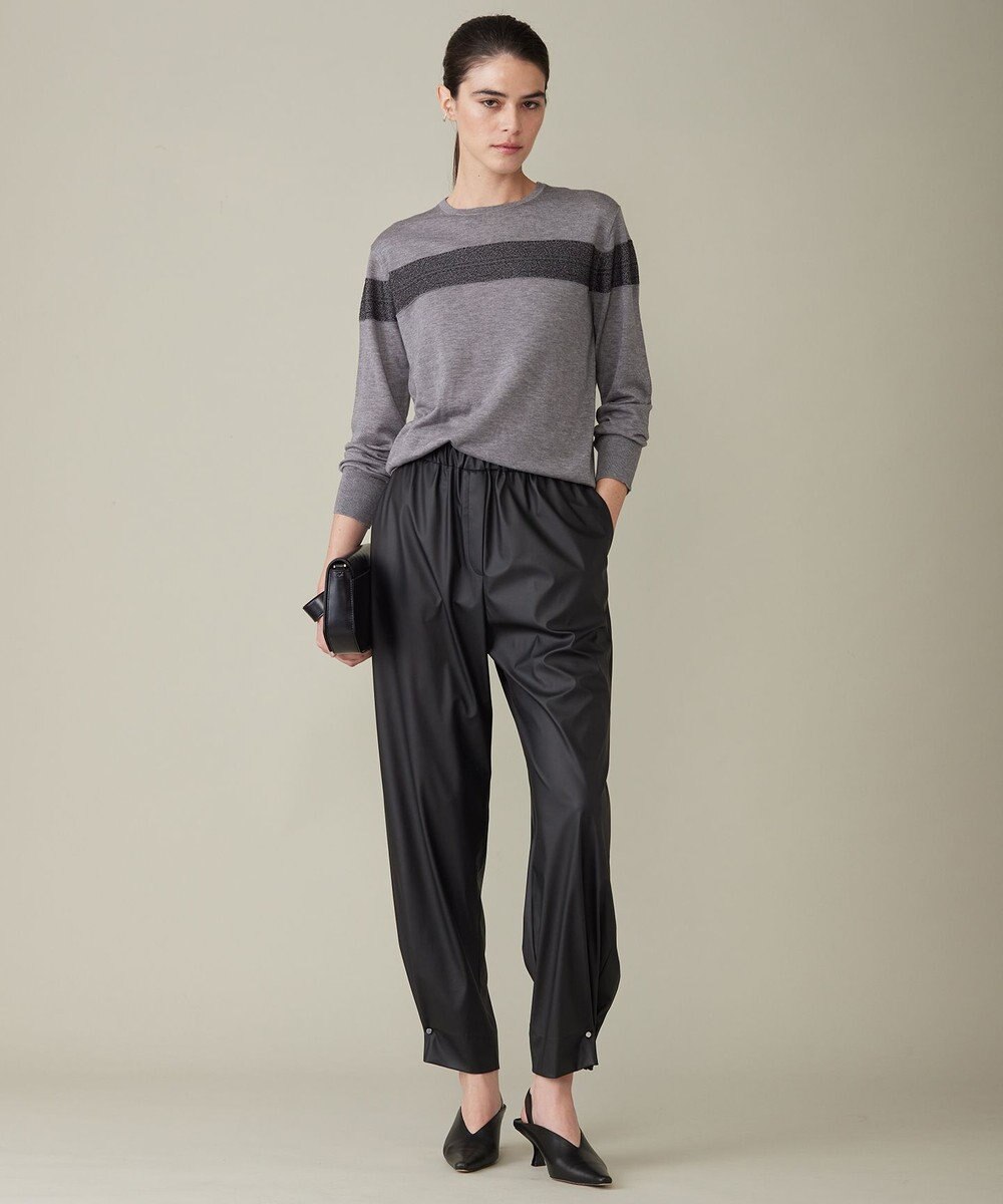 ICB 【洗える】 ライトフェイクレザー バレルパンツ 