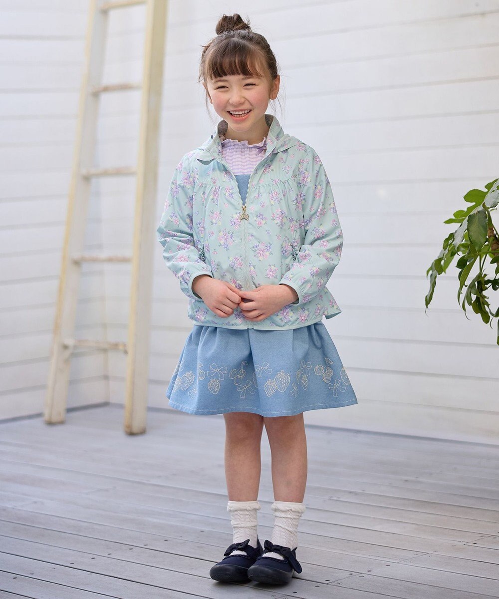 ANY KIDS シアー ギンガム 七分袖 Tシャツ 