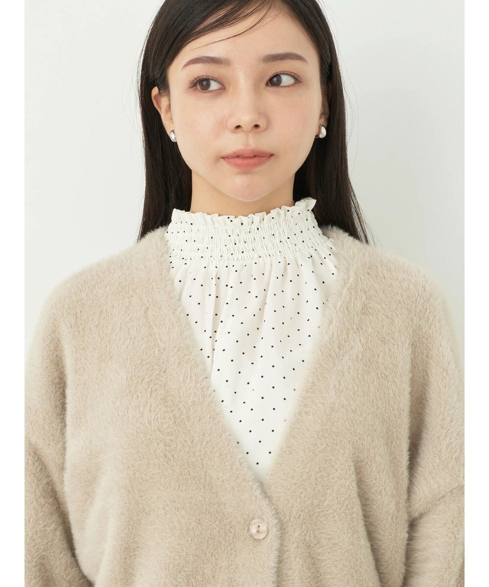 earth music&ecology ミニシャギーＶネックカーディガン 