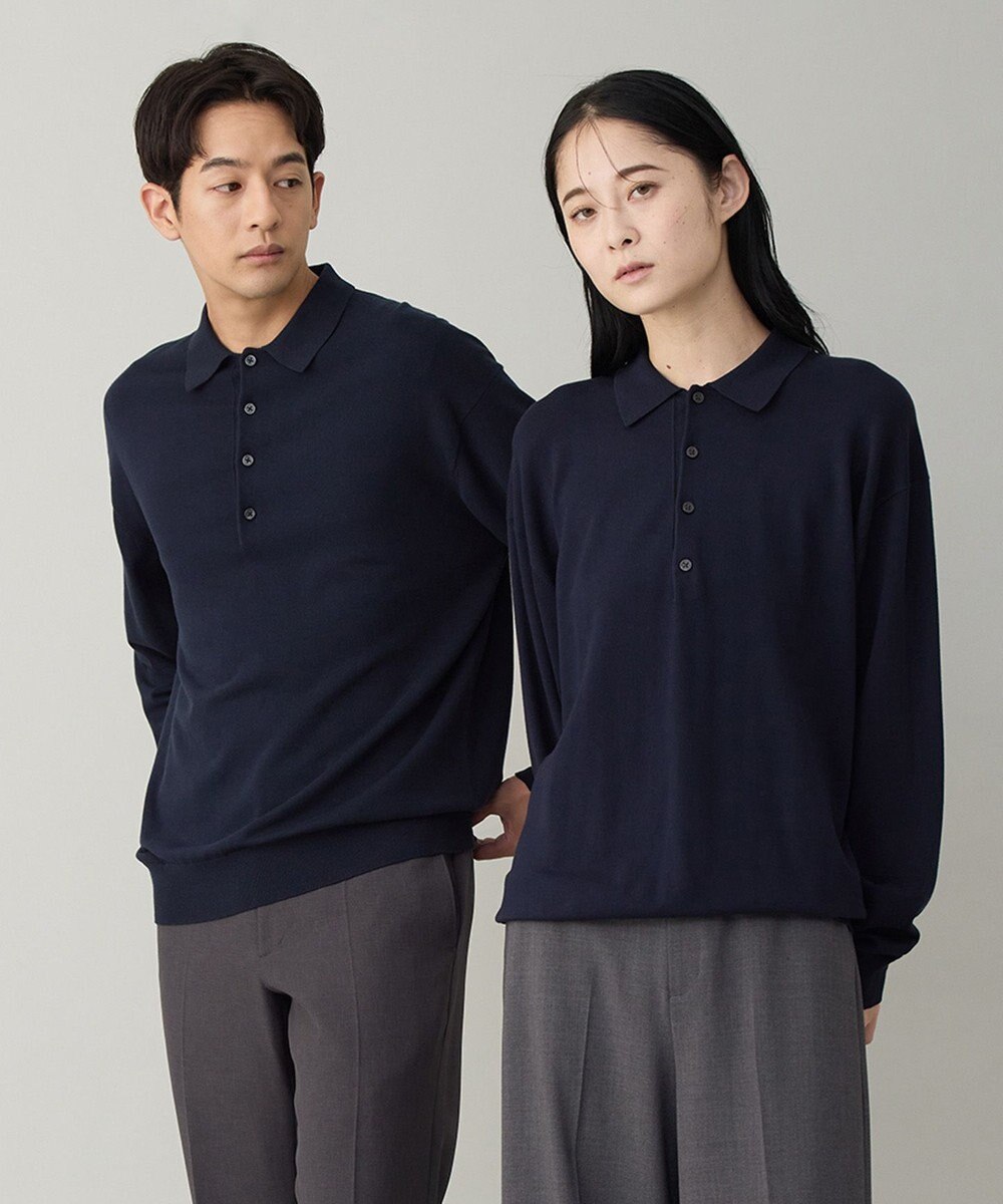 UNFILO MENS 【男女兼用】ソフトサーモ アンチピリングニット ポロ 