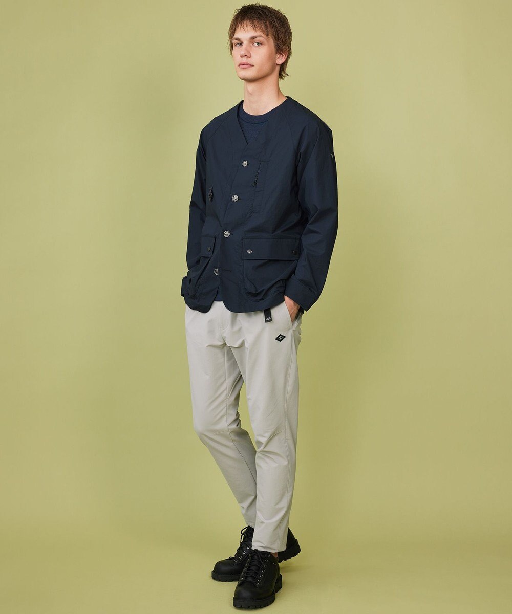 JOSEPH ABBOUD MOUNTAIN 【軽量】ハイパワーストレッチカルゼ ノーカラーアウトドアブルゾン 