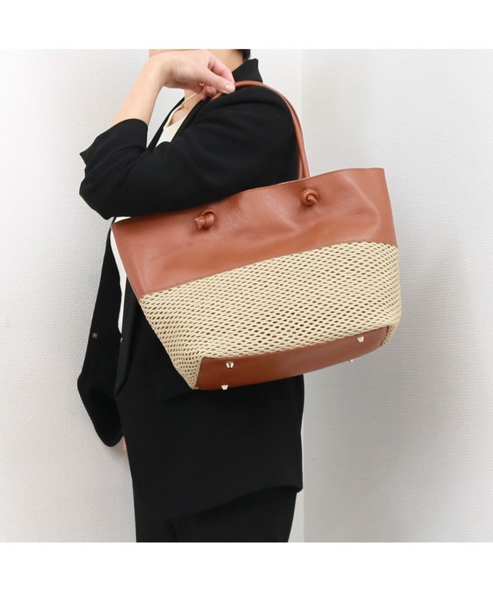 UNBILLION ペルケ perche / エステルメッシュ・牛革付属トート 