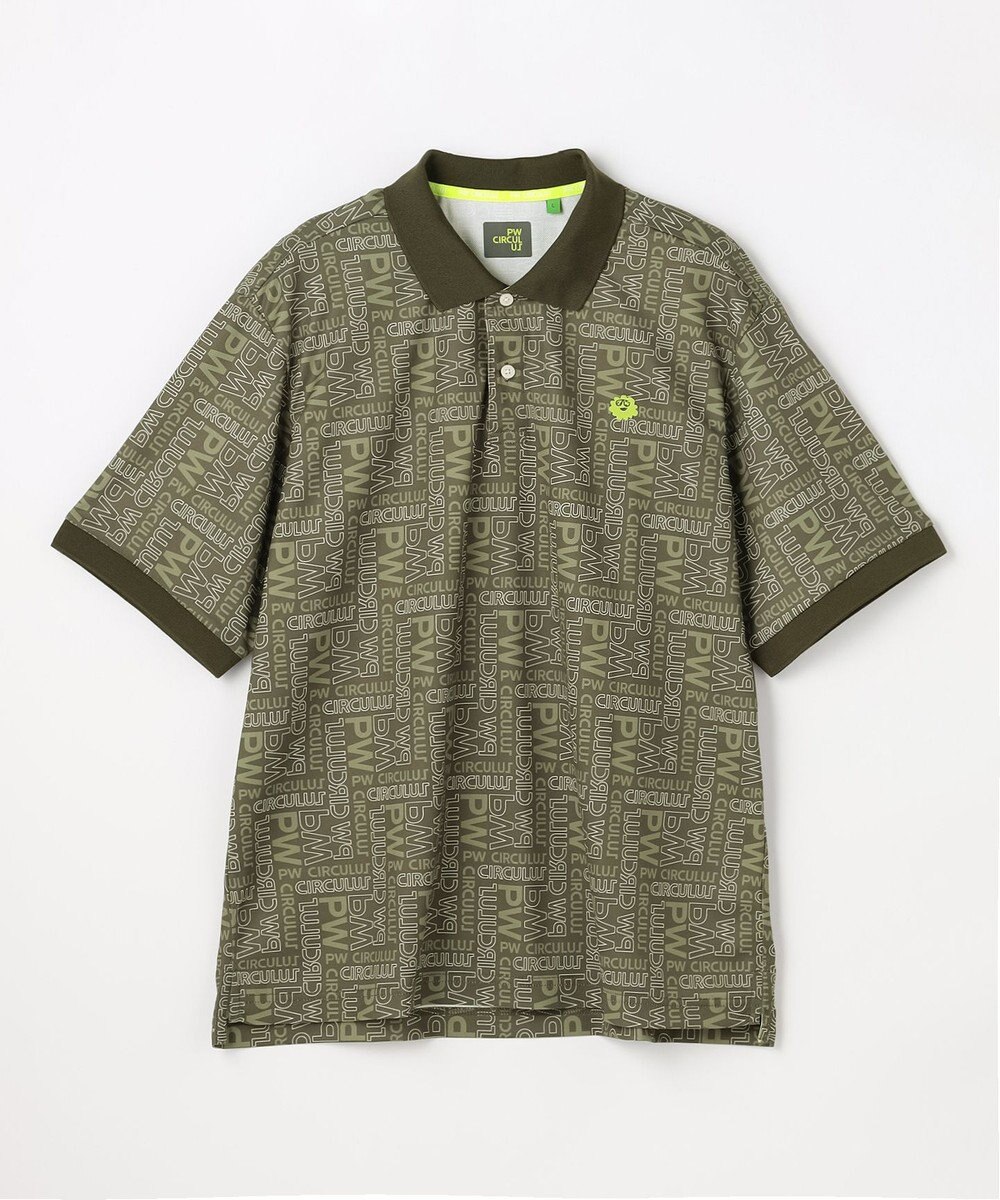 PW CIRCULUS 【MEN】PW LOGO 総柄ポロシャツ ゴルフ 