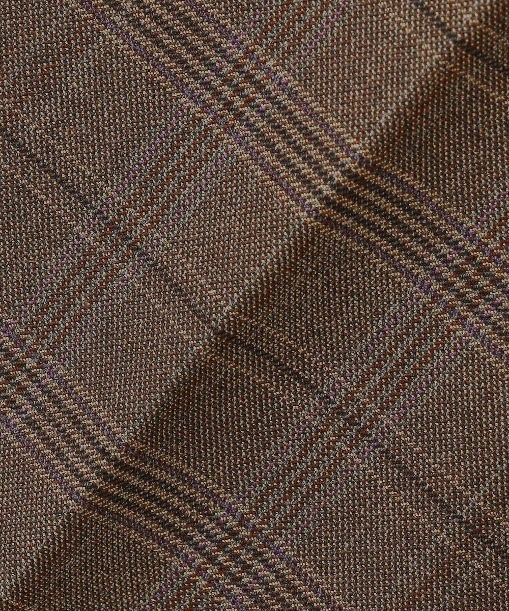 J.PRESS LADIES L 【洗える】T/Rアルガンシルクチェック テーパード パンツ 