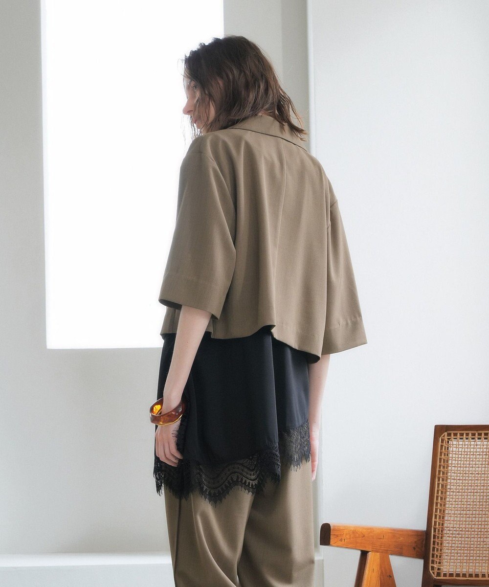 YECCA VECCA ハーフスリーブクロップドジャケット 